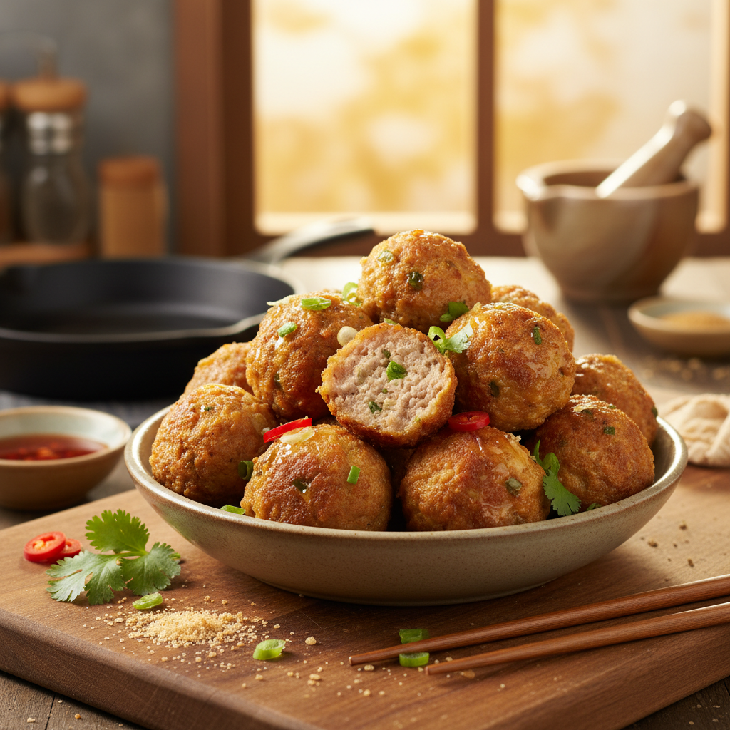 炸肉丸子的家常做法（炸肉丸子的家常做法步骤）：外酥里嫩不松散的诀窍