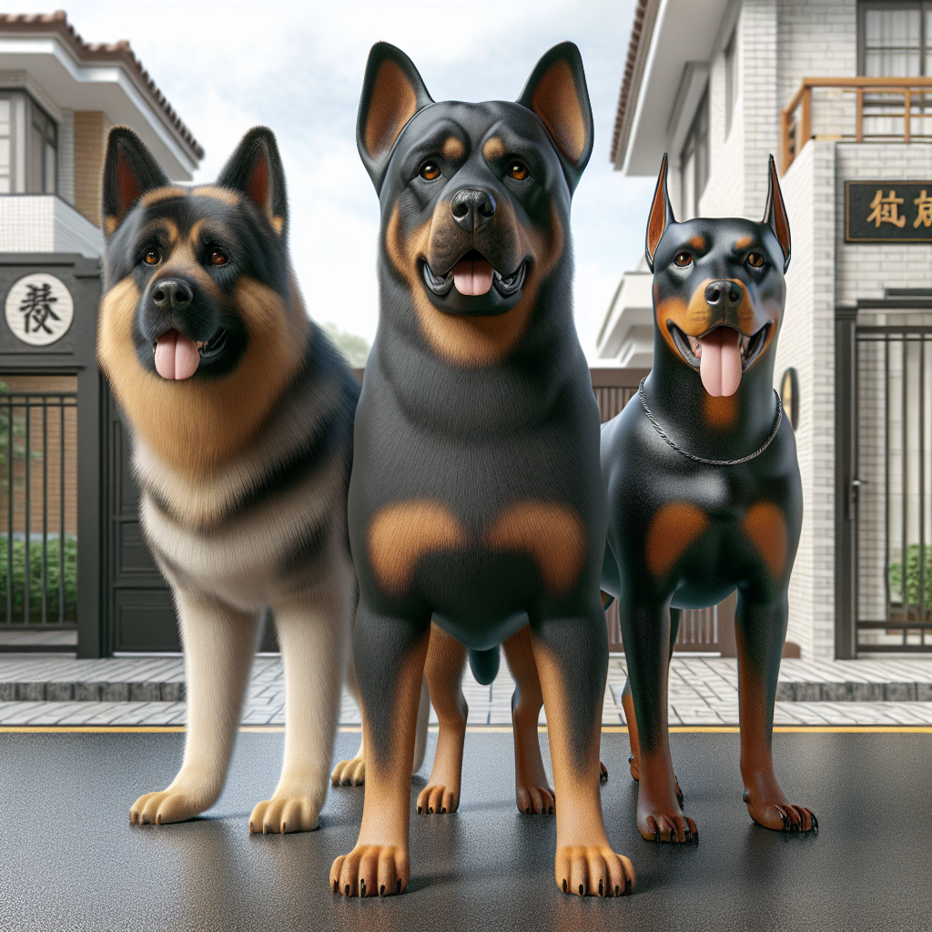 最好的护卫犬排名中常见的德牧罗威纳杜宾对比